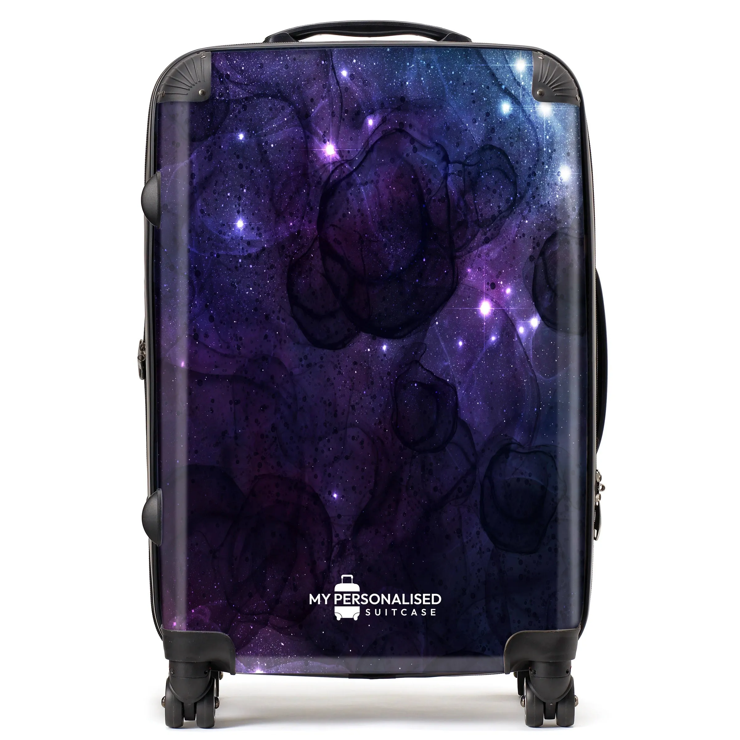 Personalised Awash with Stars Purple Suitcase