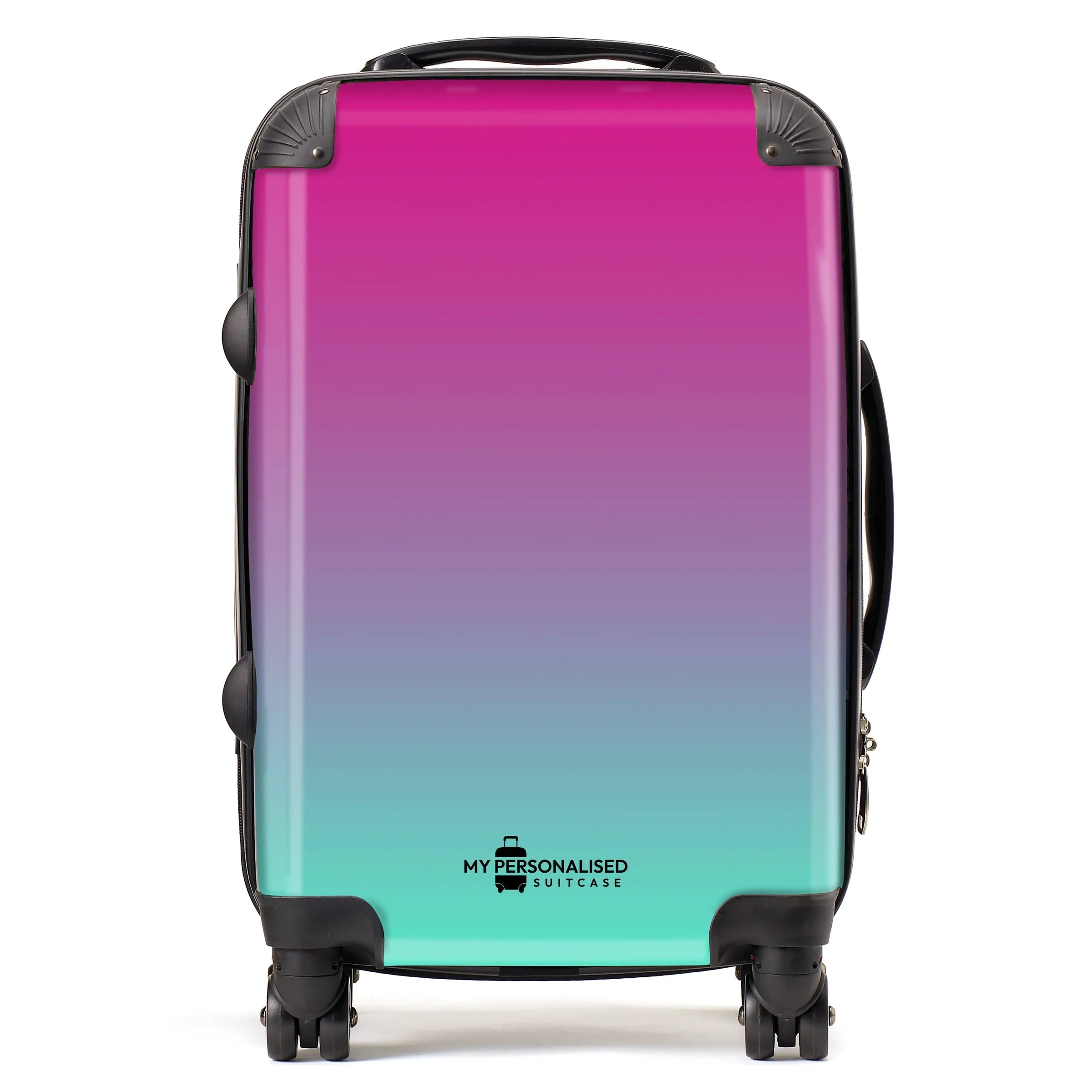 Personalised Green and Purple Ombre Gradient Suitcase