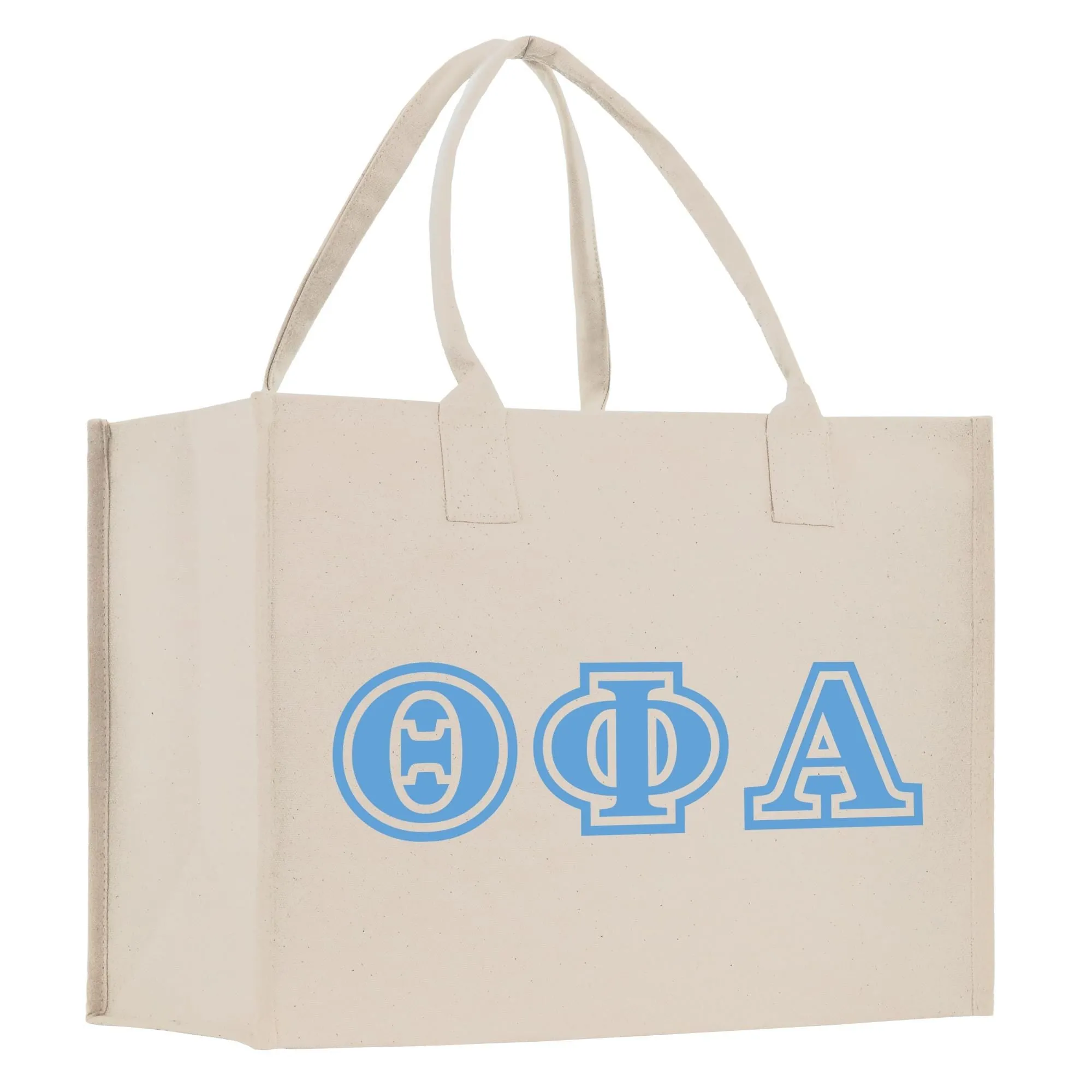 Personalized 3 Initials Sorority Canvas Tote Bag Custom Greek Letter Bag School University Sorority Tote Bag (STB1007)