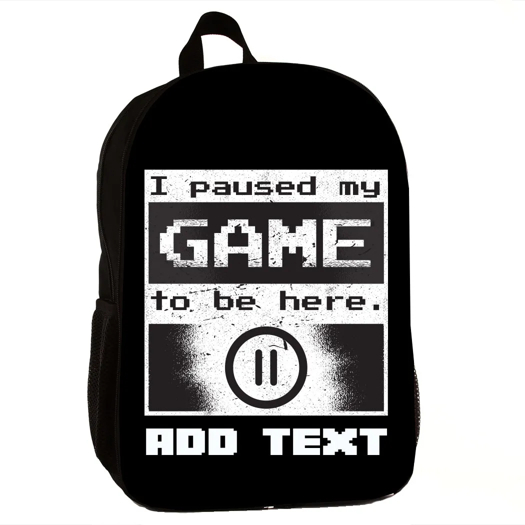 Personalized Full Color Backpacks / Lunch Bag / Duffel Bag - Game Pause