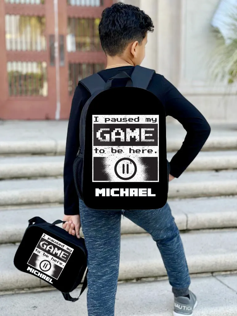 Personalized Full Color Backpacks / Lunch Bag / Duffel Bag - Game Pause