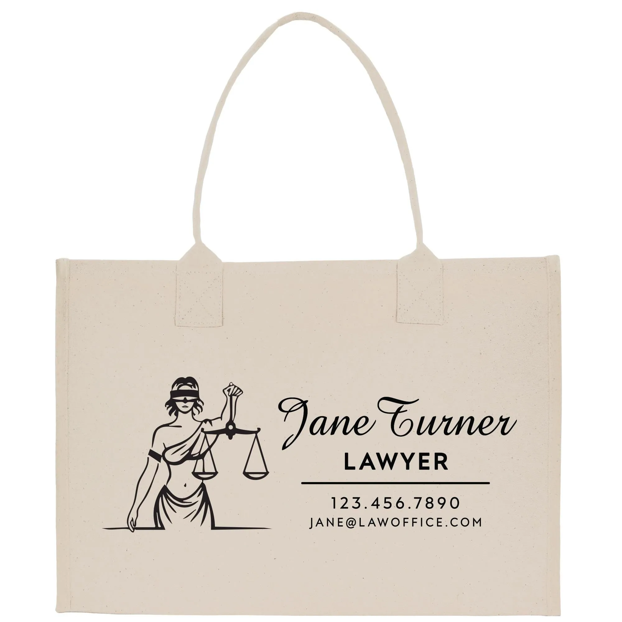 Personalized Lawyer Cotton Canvas Tote Bag Custom Attorney Tote Law Student Gift Bag Lady Justice Tote Paralegal Gift Bag for Her (LAWT1003)