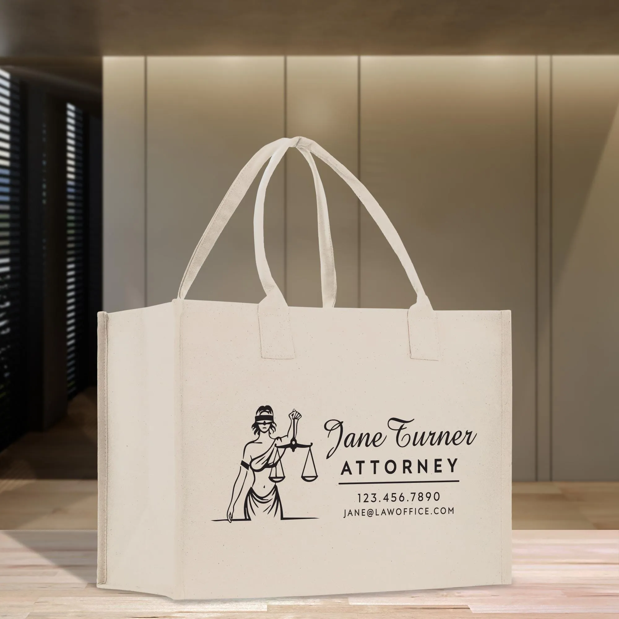 Personalized Lawyer Cotton Canvas Tote Bag Custom Attorney Tote Law Student Gift Bag Lady Justice Tote Paralegal Gift Bag for Her (LAWT1003)