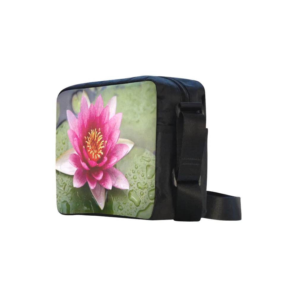 Pink Waterlily Cross-Body Shoulder Bag