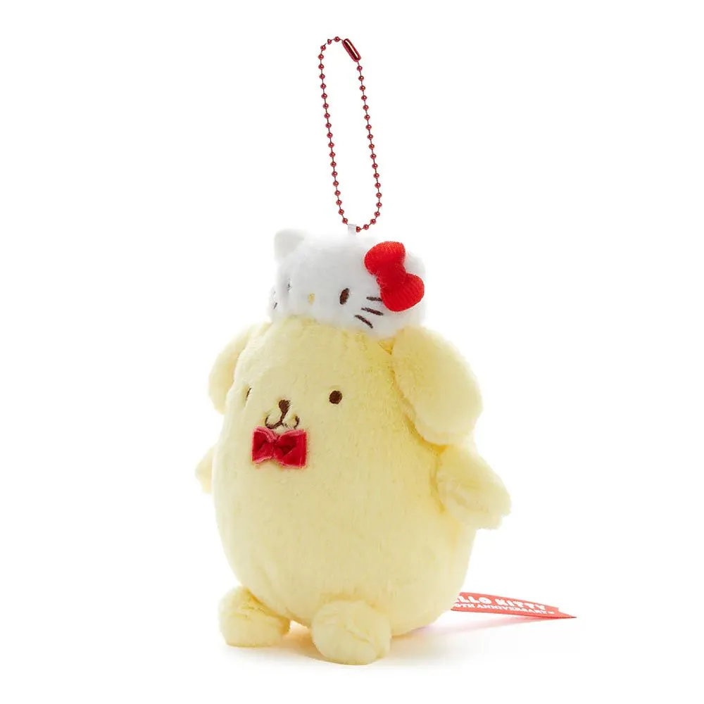 Pompompurin Mascot Keychain Plush :Hello Kitty 50th Anniversary