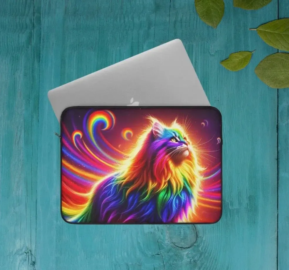 Rainbow Fluffy Cat - Laptop Cover