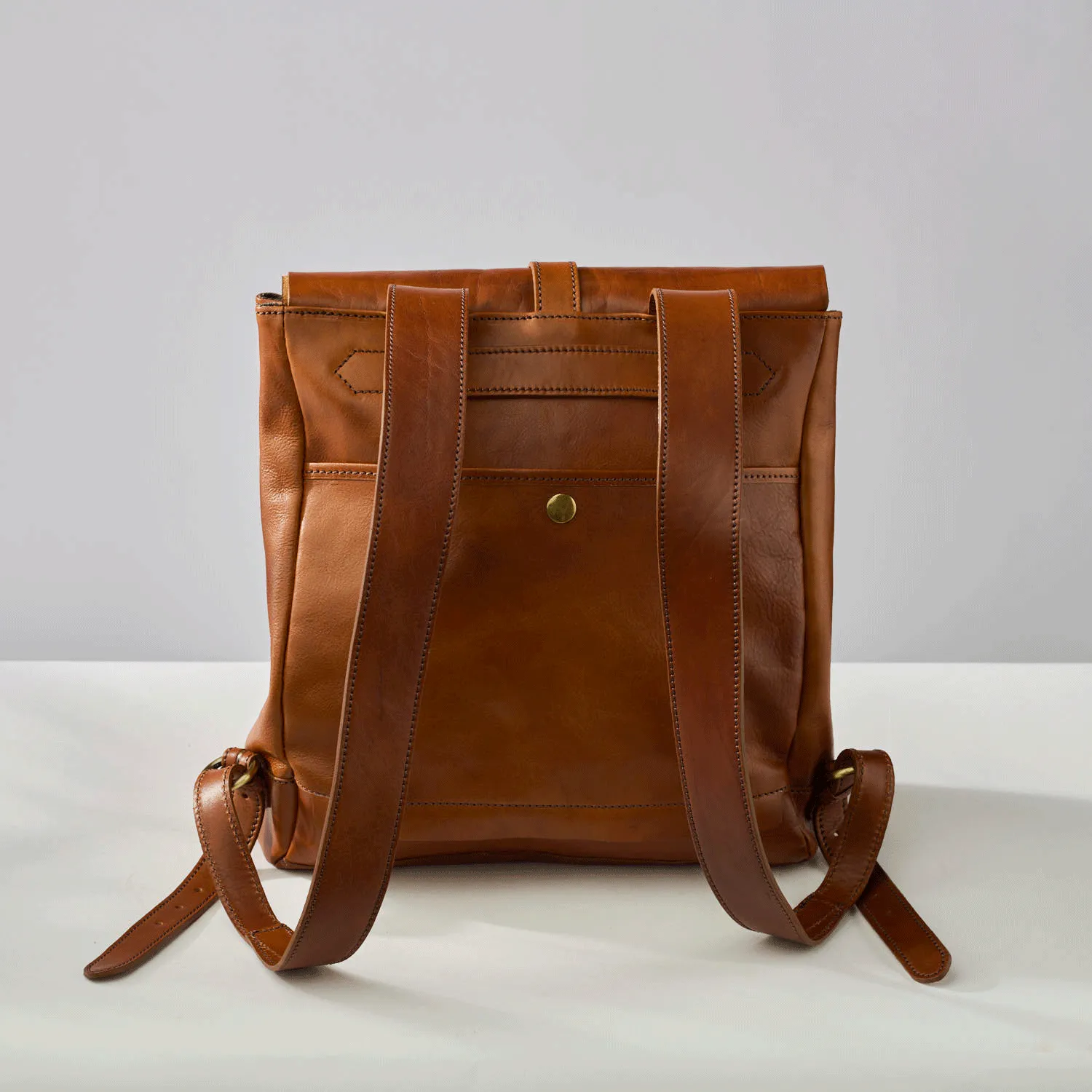 Reinald Roll Top Backpack Cognac