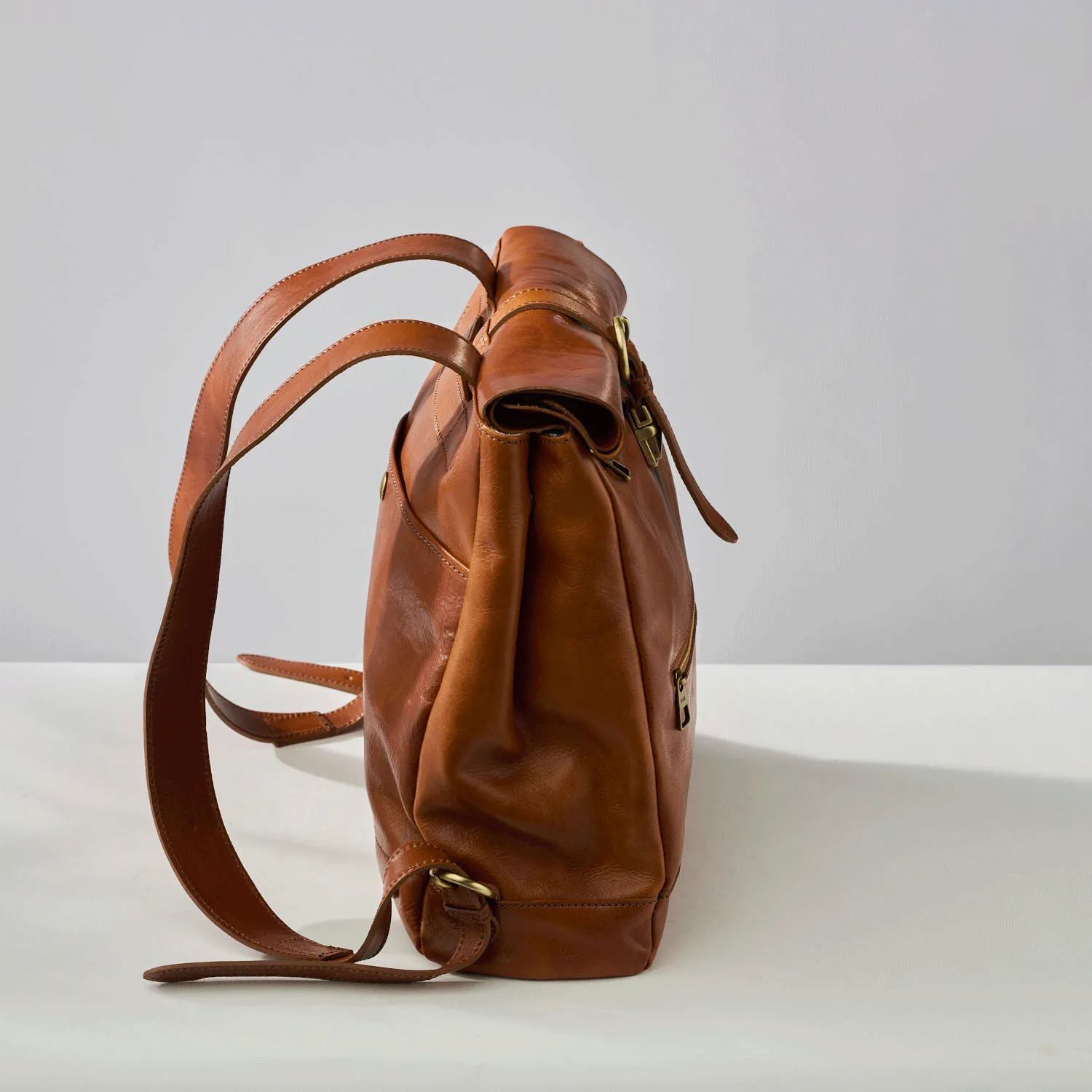 Reinald Roll Top Backpack Cognac