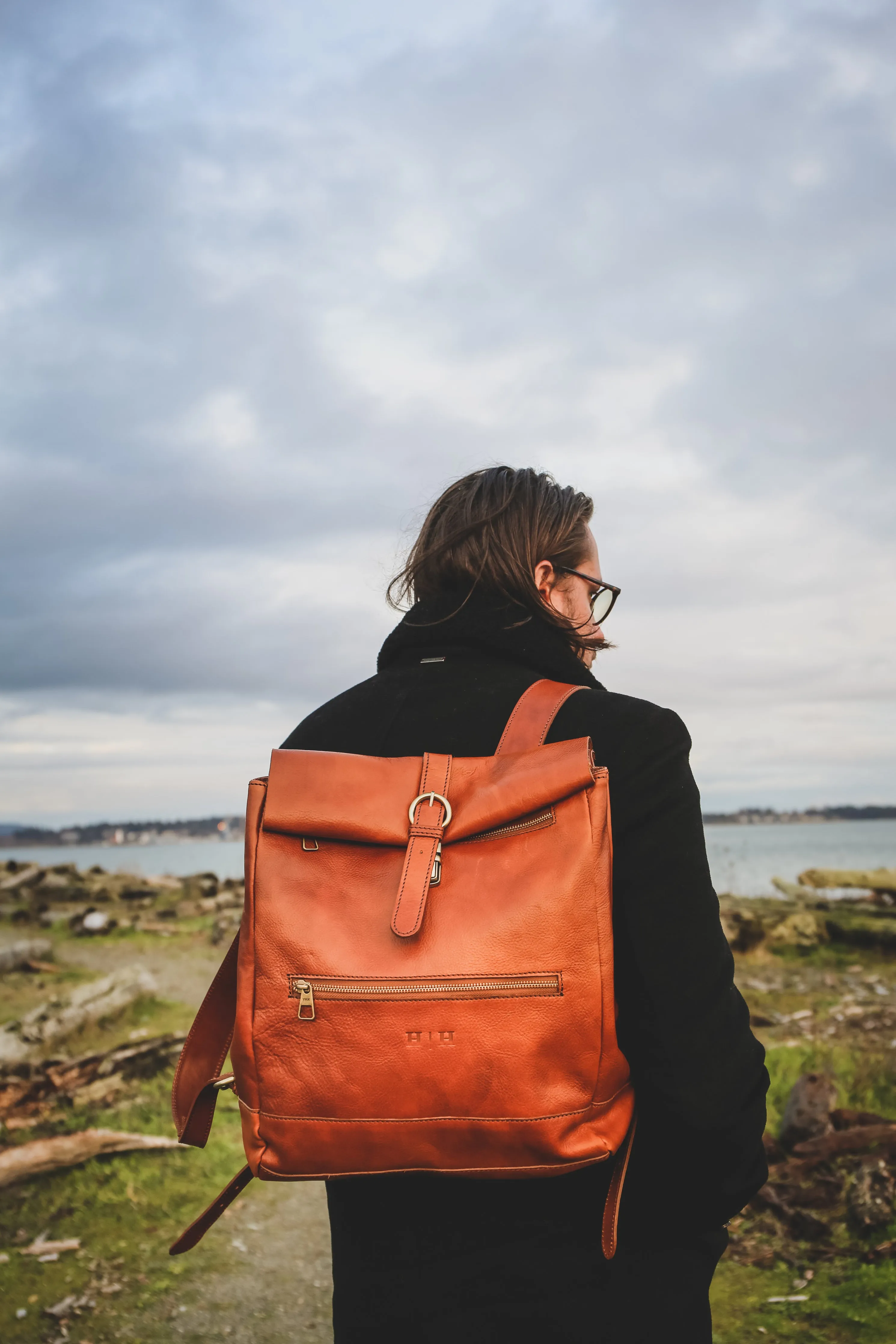 Reinald Roll Top Backpack Cognac