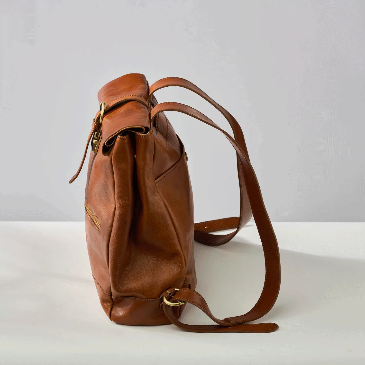 Reinald Roll Top Backpack Cognac