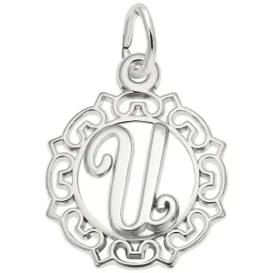 Rembrandt Charms - Ornate Script Initial U Charm - 0817-021