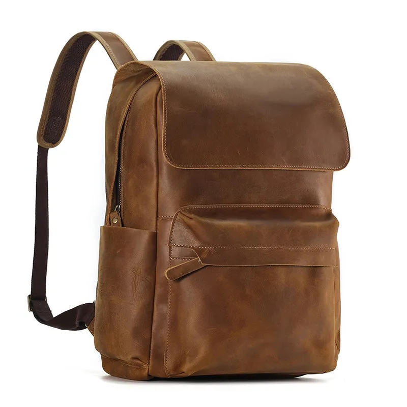 Retro Elegance Leather Backpack