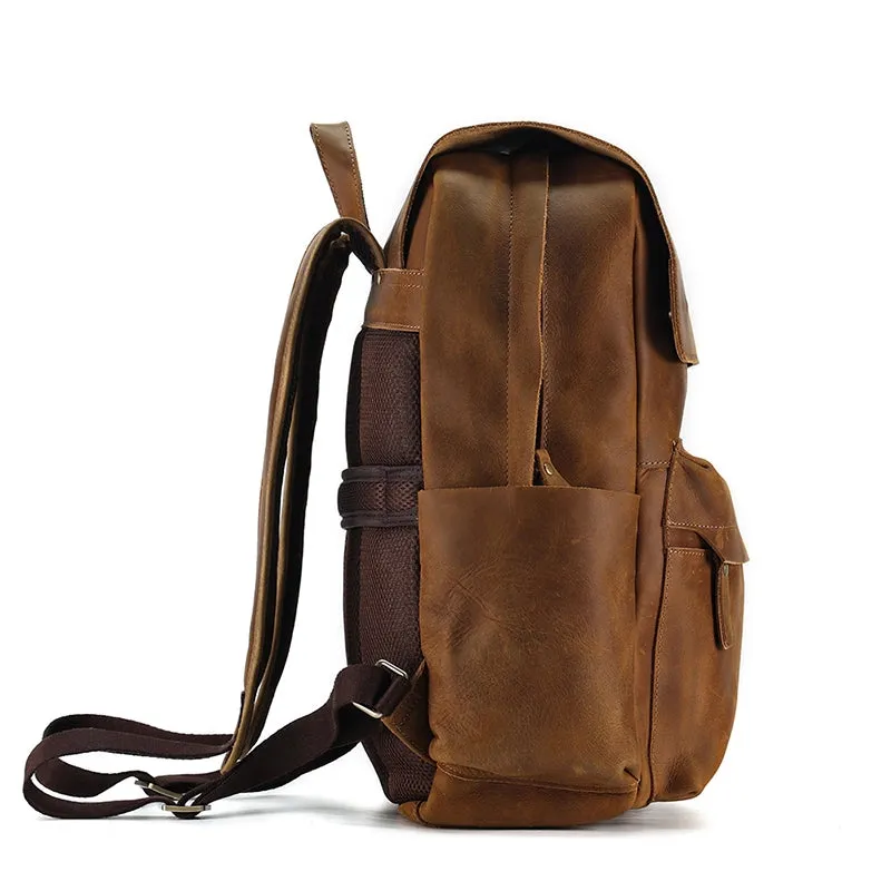 Retro Elegance Leather Backpack