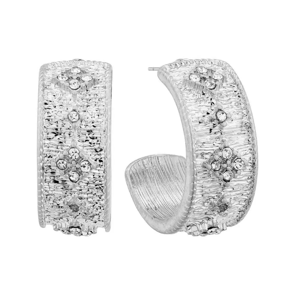 Rhinestone Textured Hoops