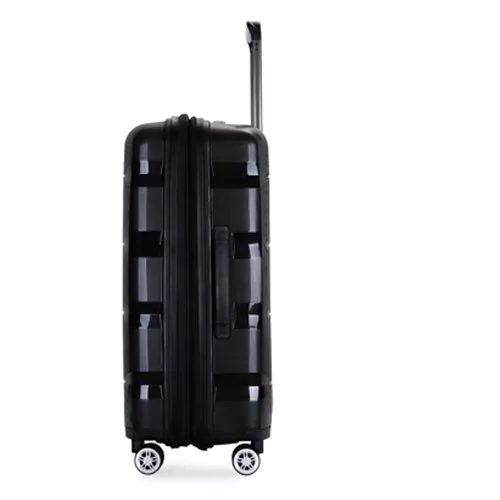 Richland Fashion Hand Luggage Lightweight PP Hard Shell Trolley Expandable Travel Suitcase with 4 Wheels - Medium 24"