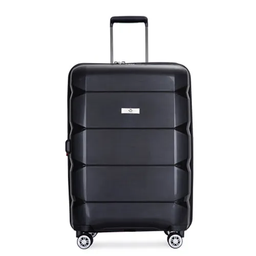 Richland Fashion Hand Luggage Lightweight PP Hard Shell Trolley Expandable Travel Suitcase with 4 Wheels - Medium 24"