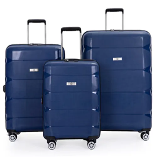 Richland Fashion Hand Luggage Lightweight PP Hard Shell Trolley Expandable Travel Suitcase with 4 Wheels - Medium 24"