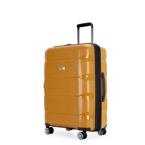 Richland Fashion Hand Luggage Lightweight PP Hard Shell Trolley Expandable Travel Suitcase with 4 Wheels - Medium 24"