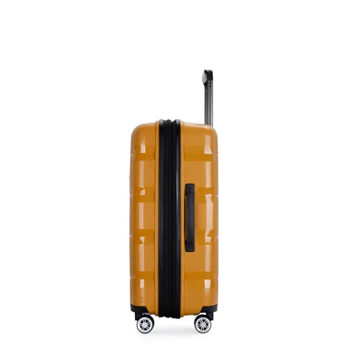 Richland Fashion Hand Luggage Lightweight PP Hard Shell Trolley Expandable Travel Suitcase with 4 Wheels - Medium 24"