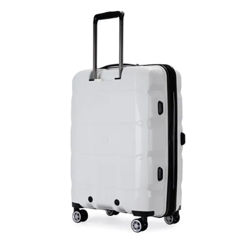 Richland Fashion Hand Luggage Lightweight PP Hard Shell Trolley Expandable Travel Suitcase with 4 Wheels - Medium 24"