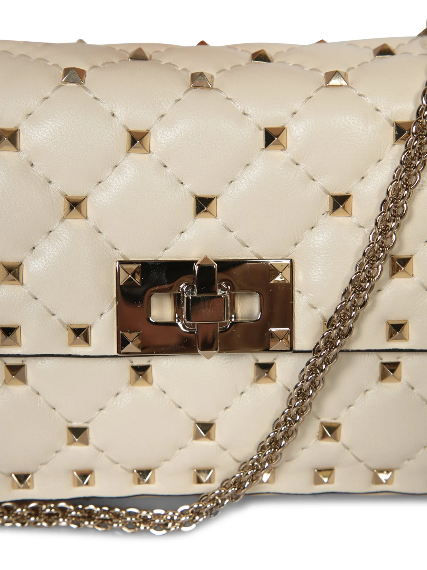 Rockstud Spike Small Ivory Bag