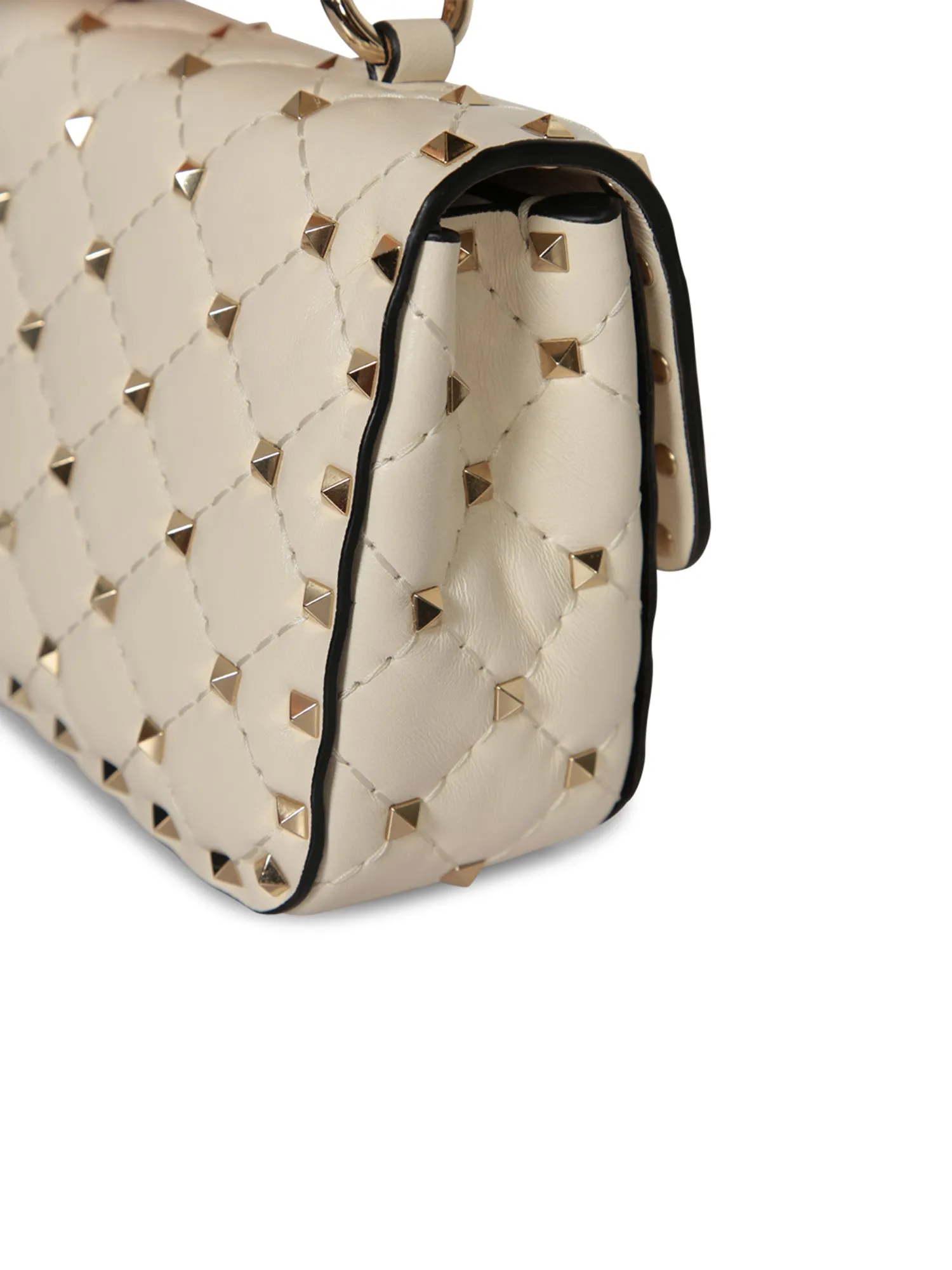 Rockstud Spike Small Ivory Bag