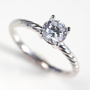 Rope Band Basket Solitaire Engagement Ring