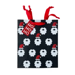 Santa's Beard Black Gift Bag