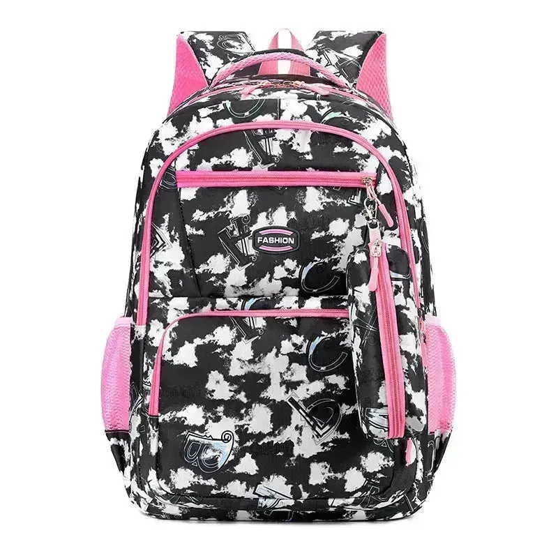 School Bag New Letter Print Backpack With Pencil Case Fashion Sweet Primary  Schoolbag For Girls Boys