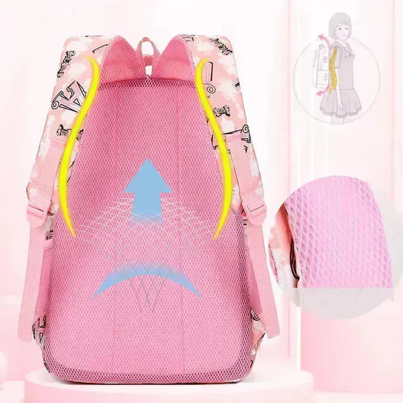 School Bag New Letter Print Backpack With Pencil Case Fashion Sweet Primary  Schoolbag For Girls Boys