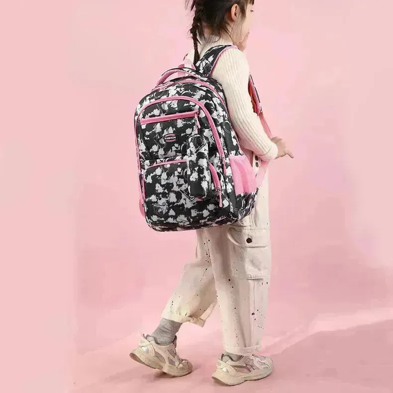 School Bag New Letter Print Backpack With Pencil Case Fashion Sweet Primary  Schoolbag For Girls Boys