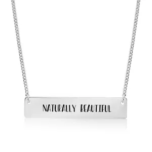 Silver Naturally Beautiful Bar Necklace