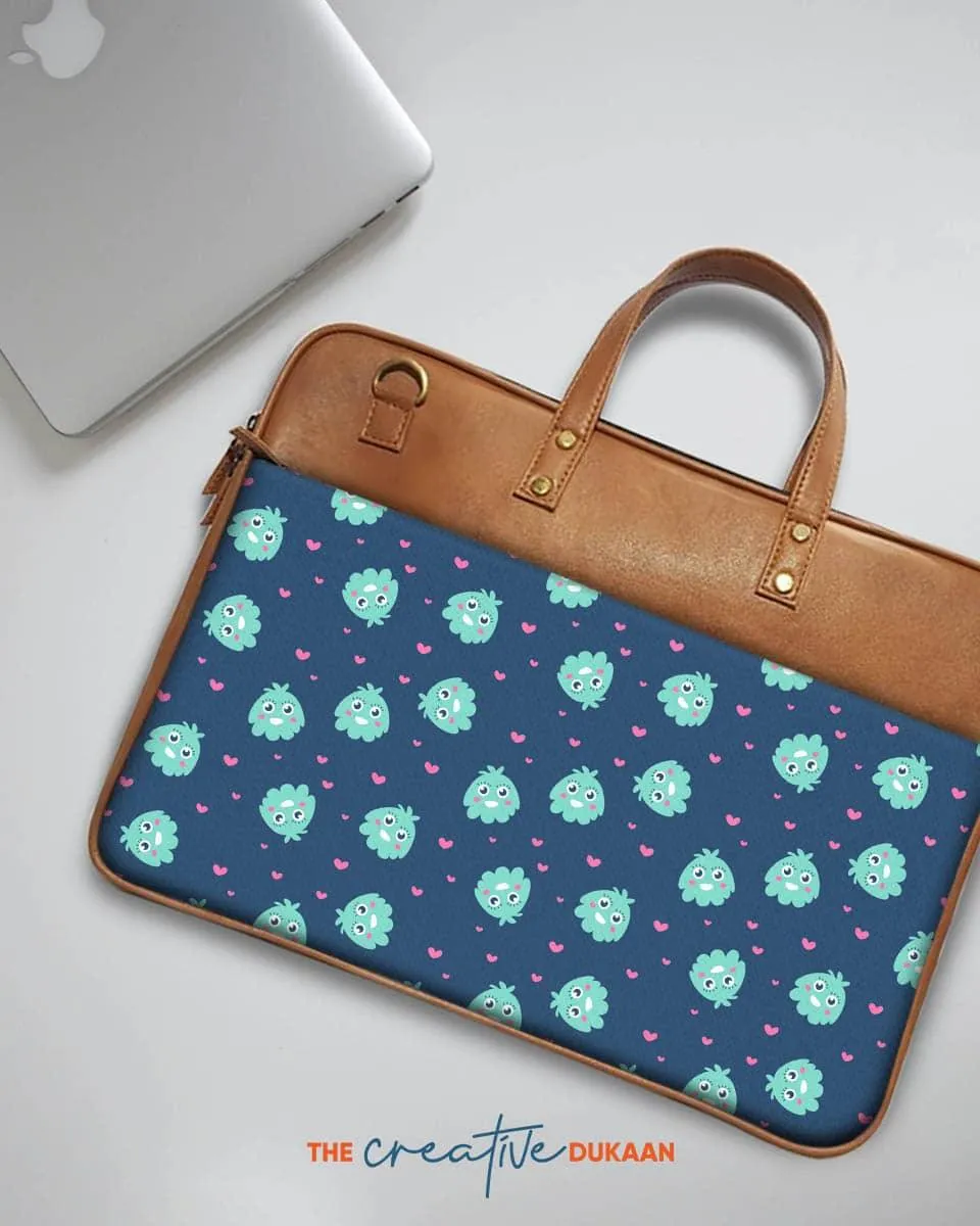 Sky Blue Monster - The Vegan Leather Laptop Bag