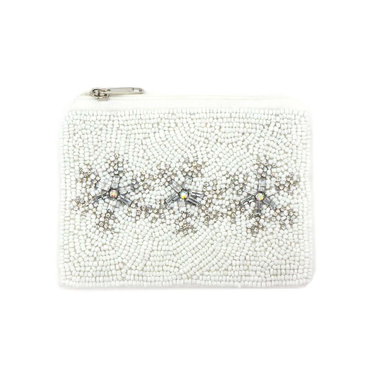 Snowflake Beaded Coin Bag