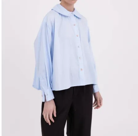 Sophia indigo cotton blouse