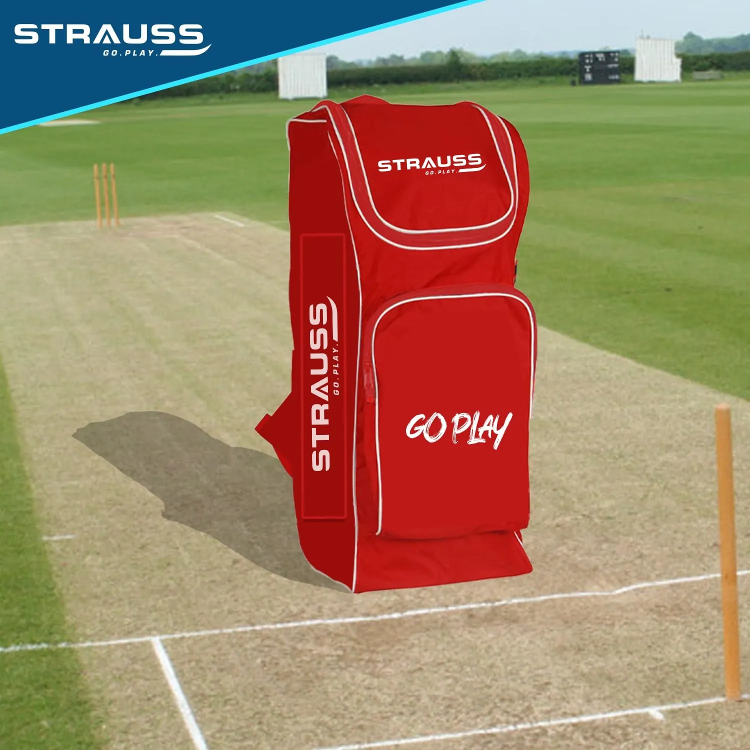 Strauss Kashmir Willow Right Hand Leather Cricket Kit | Size: Youth Size | Ideal for Age 10-13 yrs | Cricket Accessories for Boys | for Training & Matches | Set of 9 | includes Leather Ball (Orange)