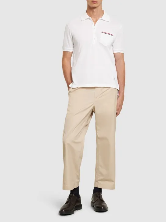 Thom Browne   Mercerized cotton piquet polo 