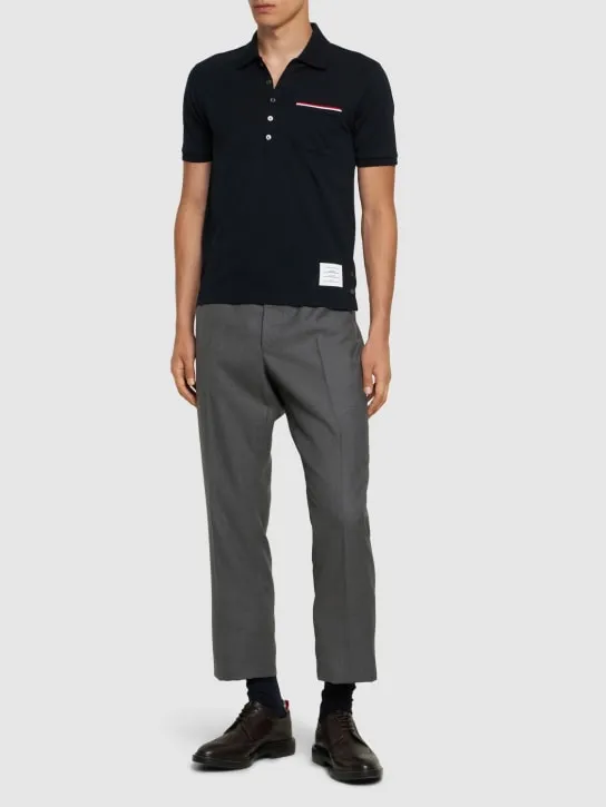 Thom Browne   Mercerized cotton piquet polo 