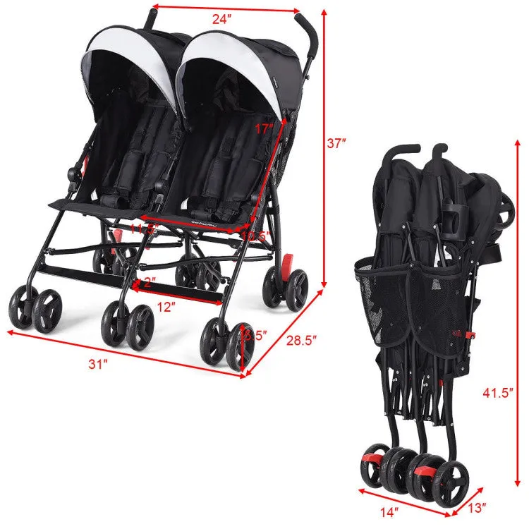 Ultralight Foldable Baby Double Umbrella Stroller