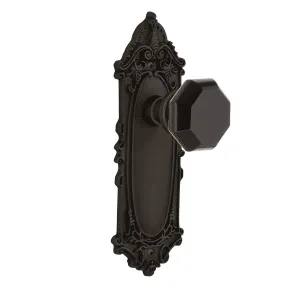 Victorian Long Plate with Black Waldorf Knob in Oil-Rubbed Bronze