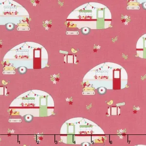 Vintage Adventure - Camper Pink Yardage