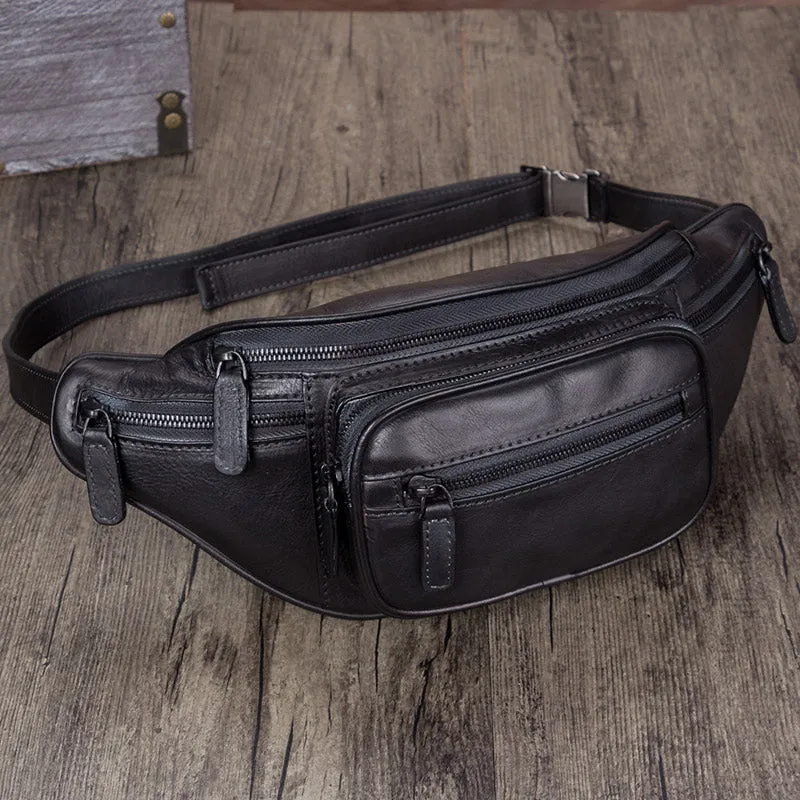 Vintage Womens Leather Waist Bag Chest Bag For Women