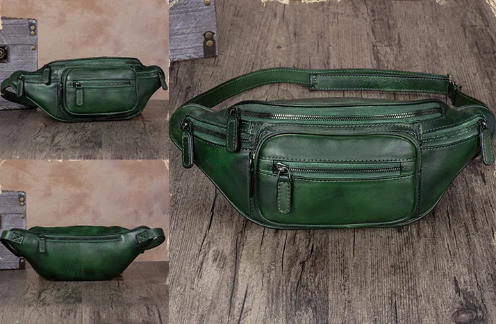 Vintage Womens Leather Waist Bag Chest Bag For Women