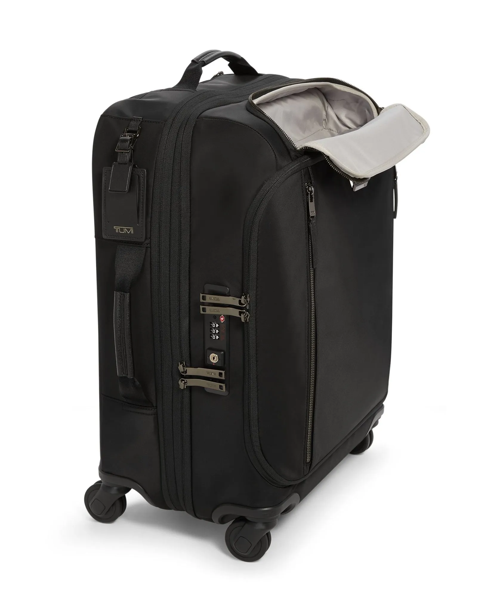 VOYAGEUR LEGER International 4 Wheeled Expandable Carry-On - Black/Gunmetal