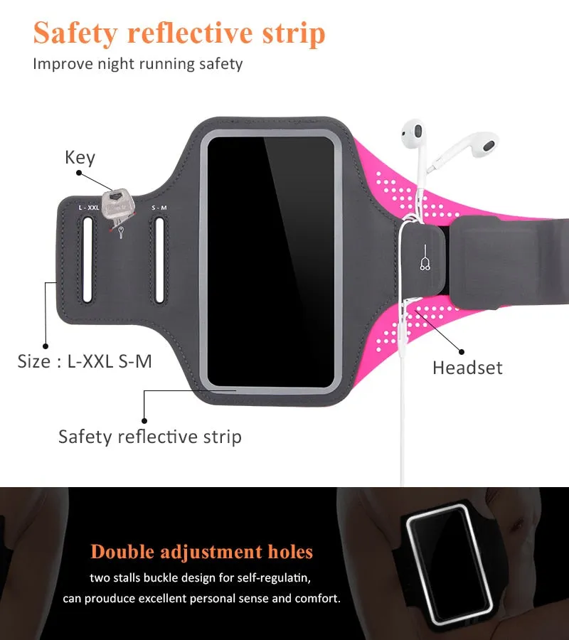 Waterproof Sports Armband Phone Case For iPhone 6 7 8 X For Samsung For Huawei Universal Sport Phone Case Arm Band Running