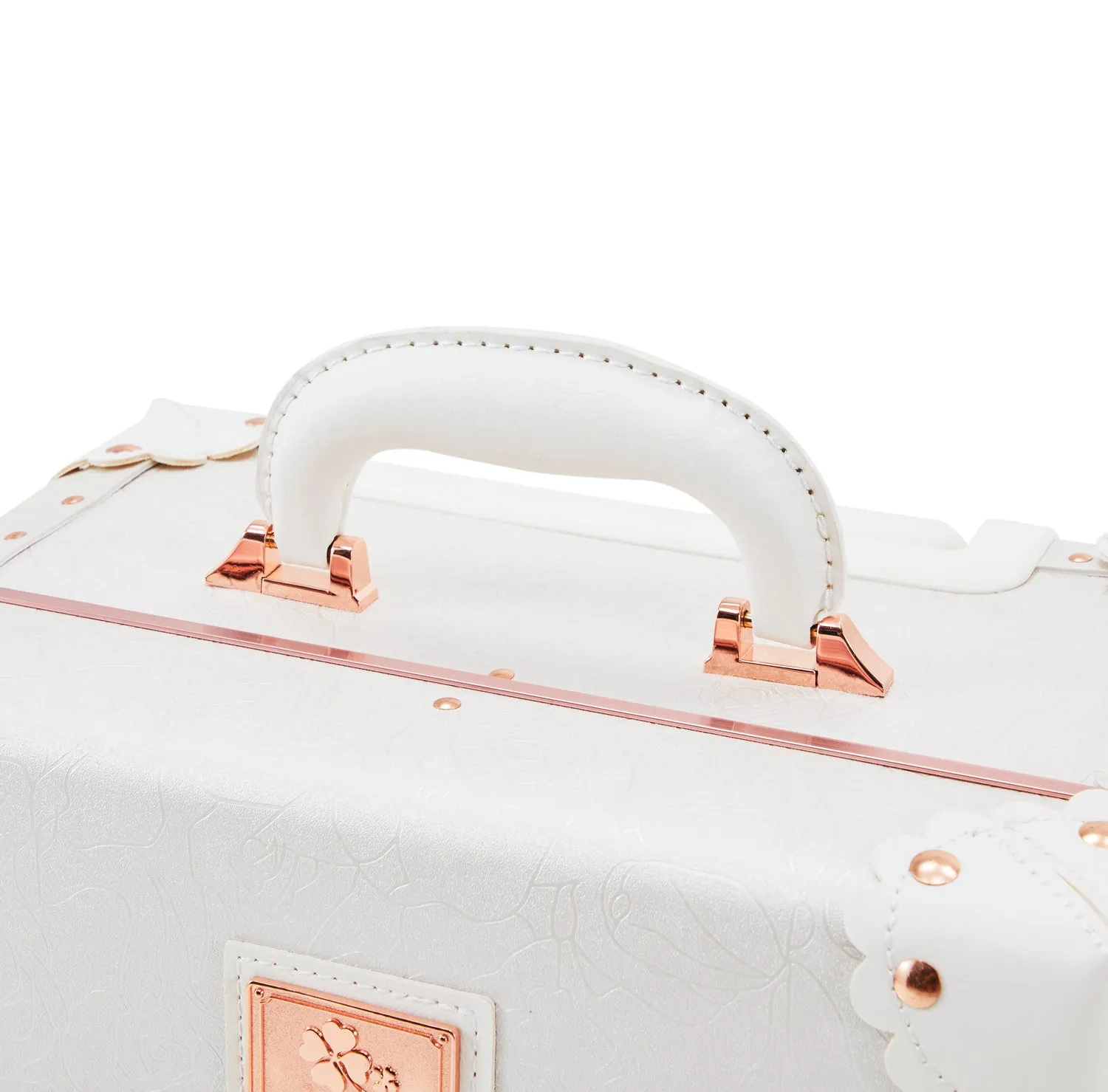 White & Pink Lavish Cosmetic Suitcase