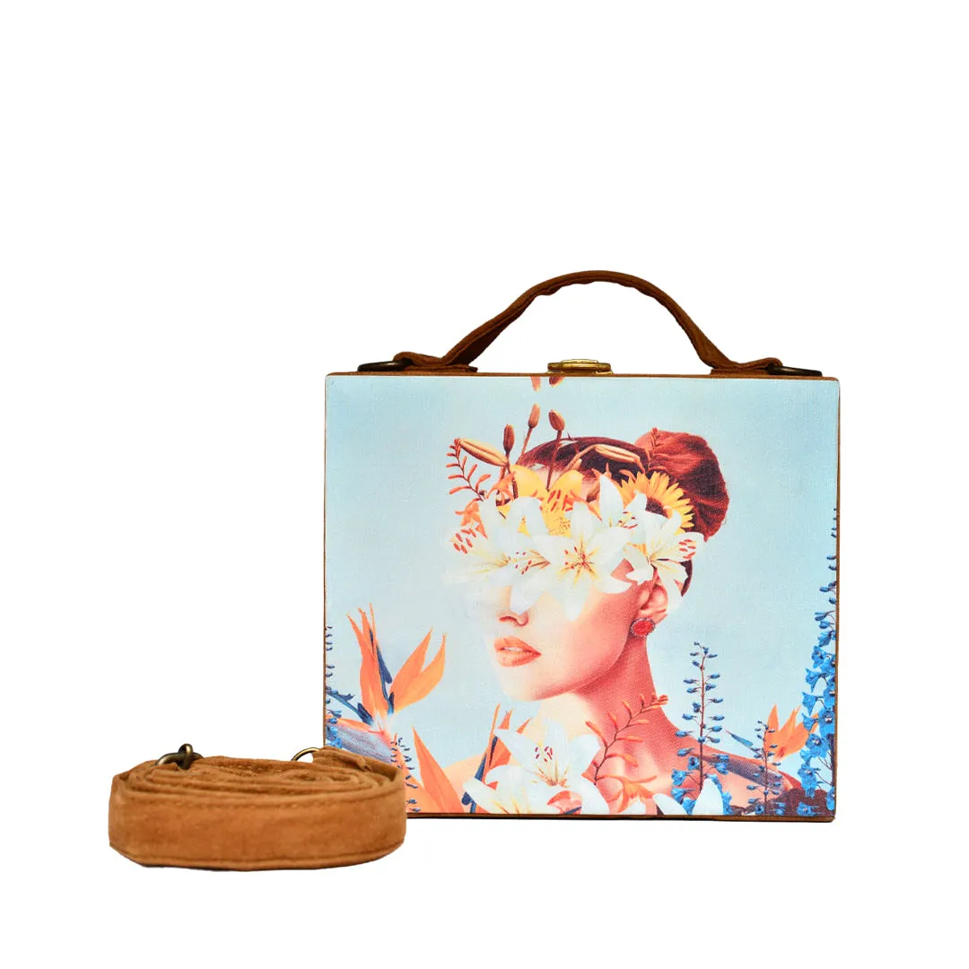 White Floral Woman Suitcase Style