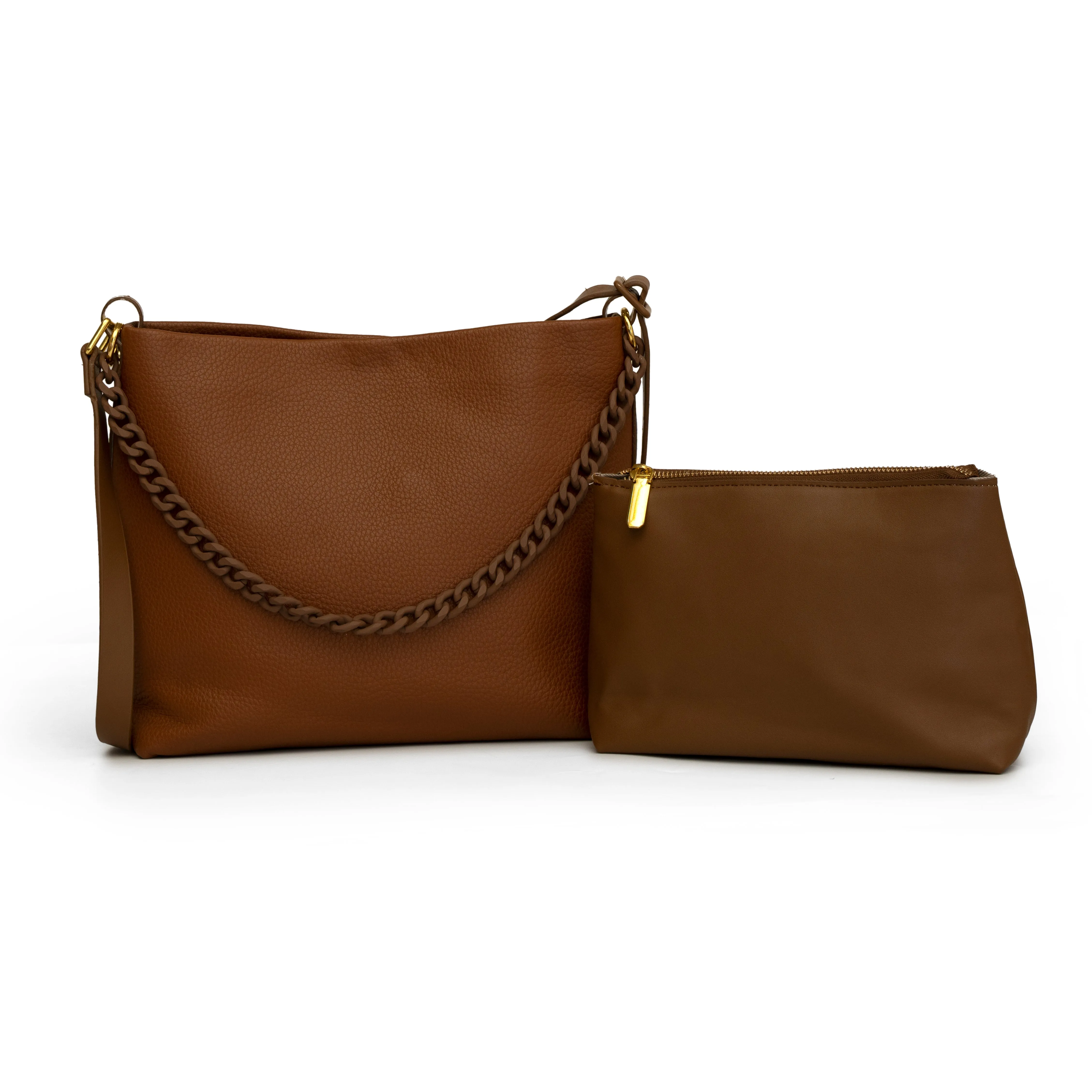 Women textured coffee brown office hand bag