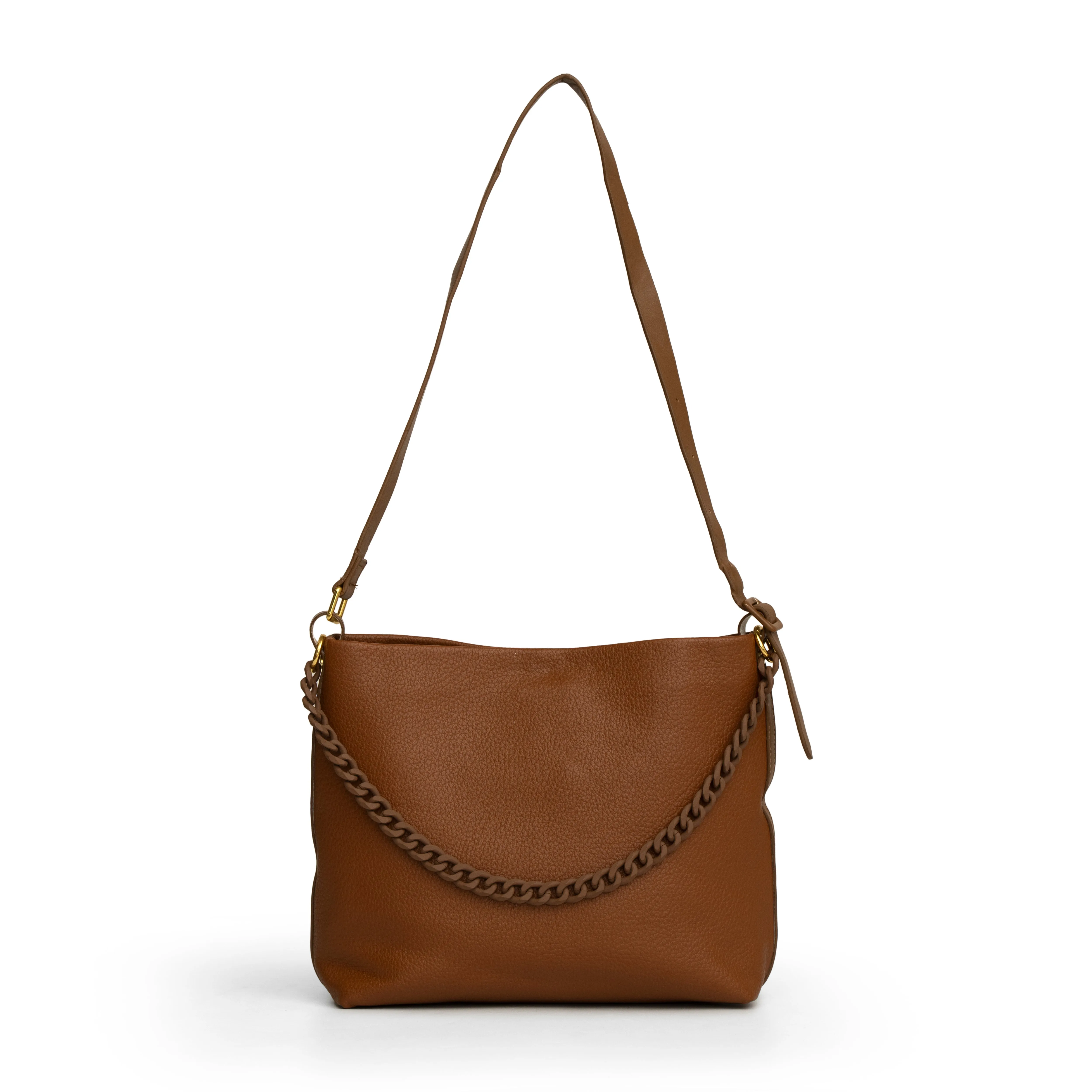 Women textured coffee brown office hand bag