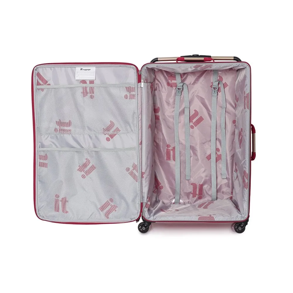 Worlds Lightest 4 Wheel Small Suitcase- Ribbon Red